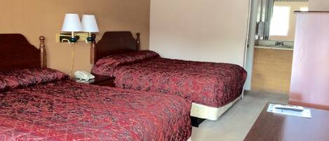 Standard Room, 2 Double Beds, Smoking | Desk, free WiFi, bed sheets