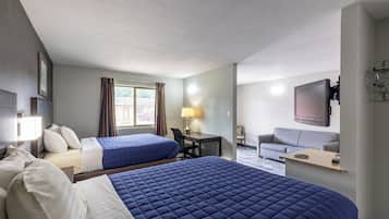 Superior Studio Suite, 2 Queen Beds, Kitchenette | Desk, iron/ironing board, free WiFi, bed sheets