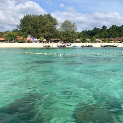 Private beach, white sand, sun-loungers, beach umbrellas
