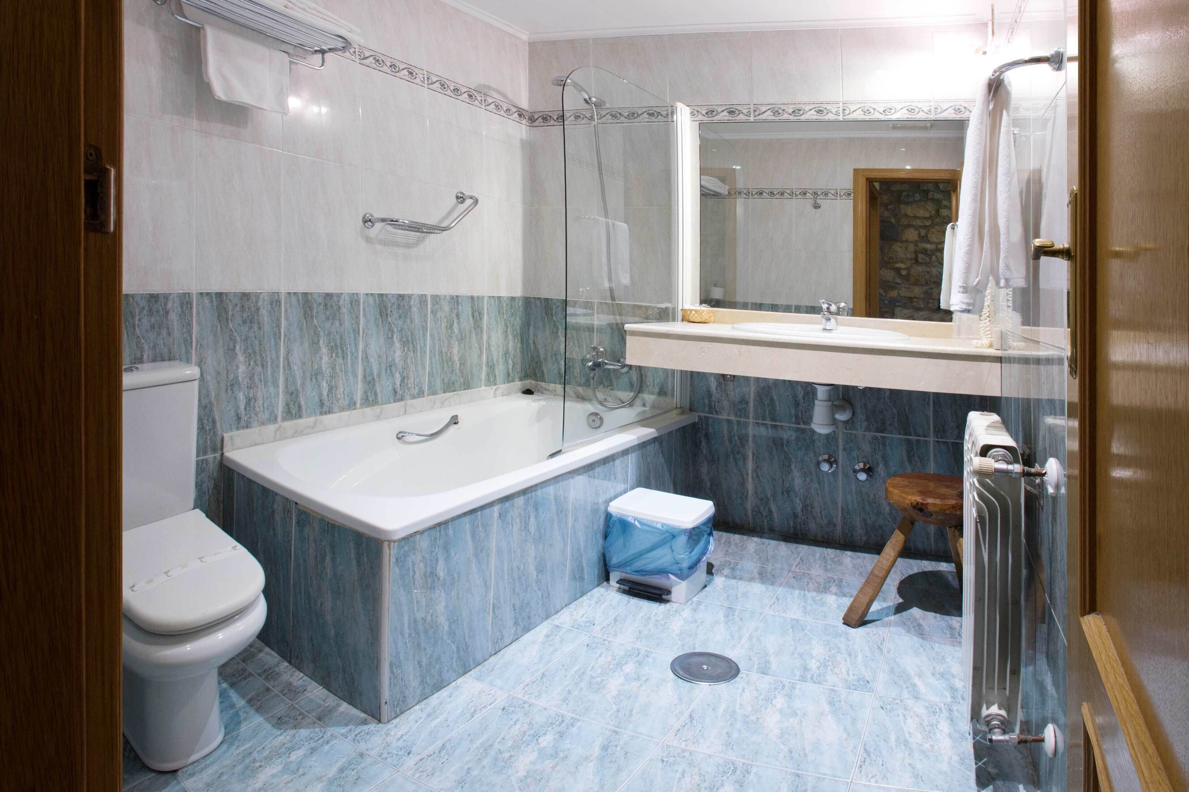 free toiletries, hair dryer, bidet, towels