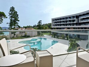Chambre Deluxe, 1 très grand lit, vue mer (Balcony) | Balcon