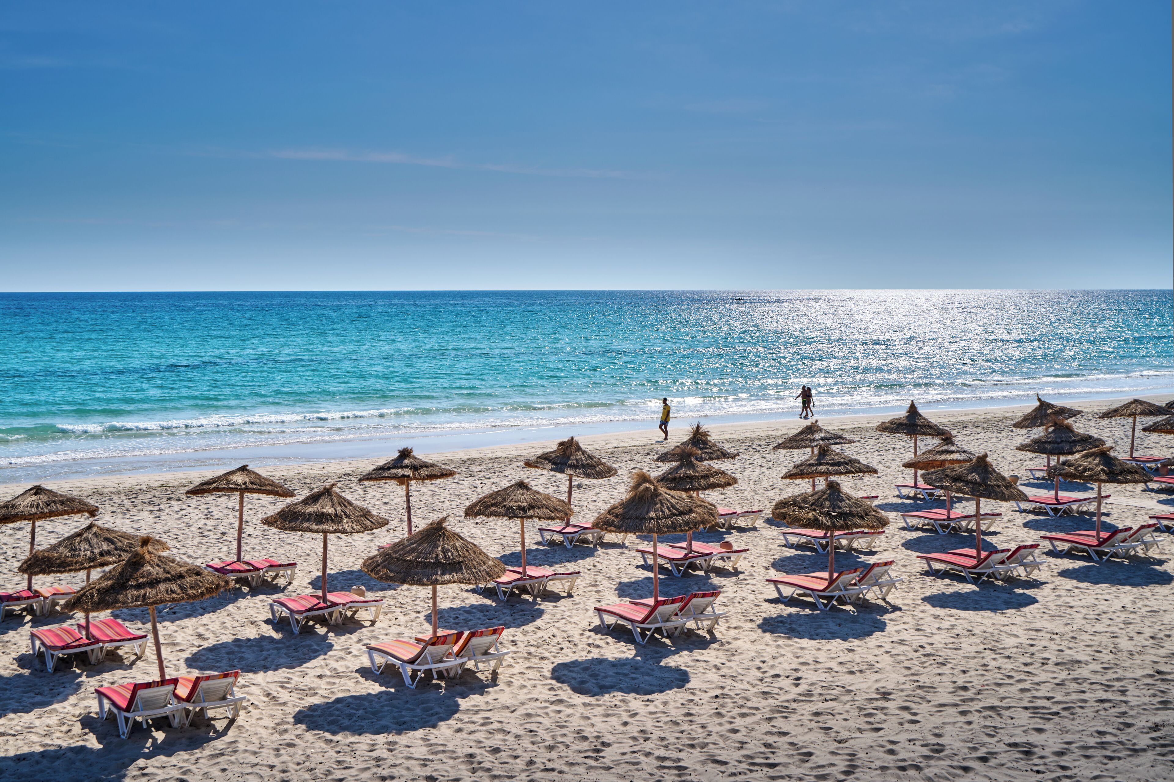 Private beach, sun loungers, beach umbrellas, beach volleyball