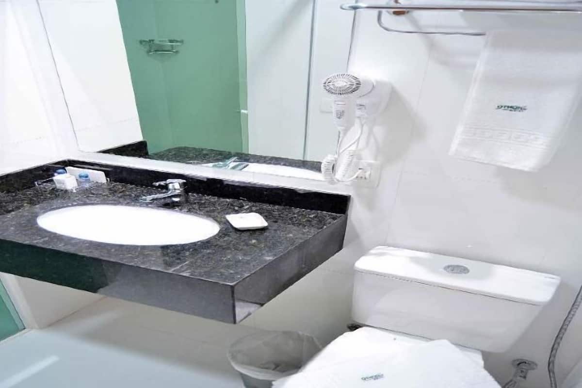 Bathroom | Shower, rainfall showerhead, eco-friendly toiletries, towels