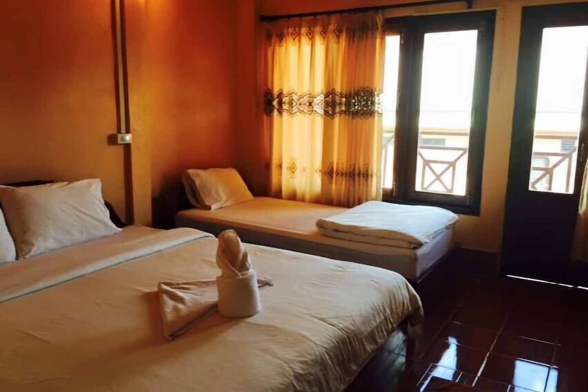 standard double room (mountain & river view) | in-room safe, desk, free wifi, bed sheets