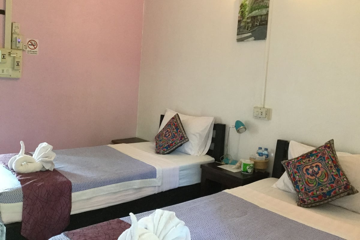 Habitación estándar con 2 camas individuales, vistas al jardín (Air Conditioning) | Caja fuerte, escritorio, wifi gratis y ropa de cama