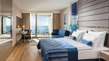 Premium bedding, down comforters, memory foam beds, minibar