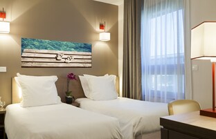 Studio | Desk, laptop workspace, blackout drapes, soundproofing