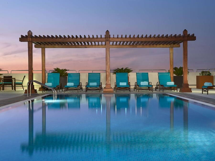 Indoor pool, open 7:00 AM to 7:00 PM, sun loungers