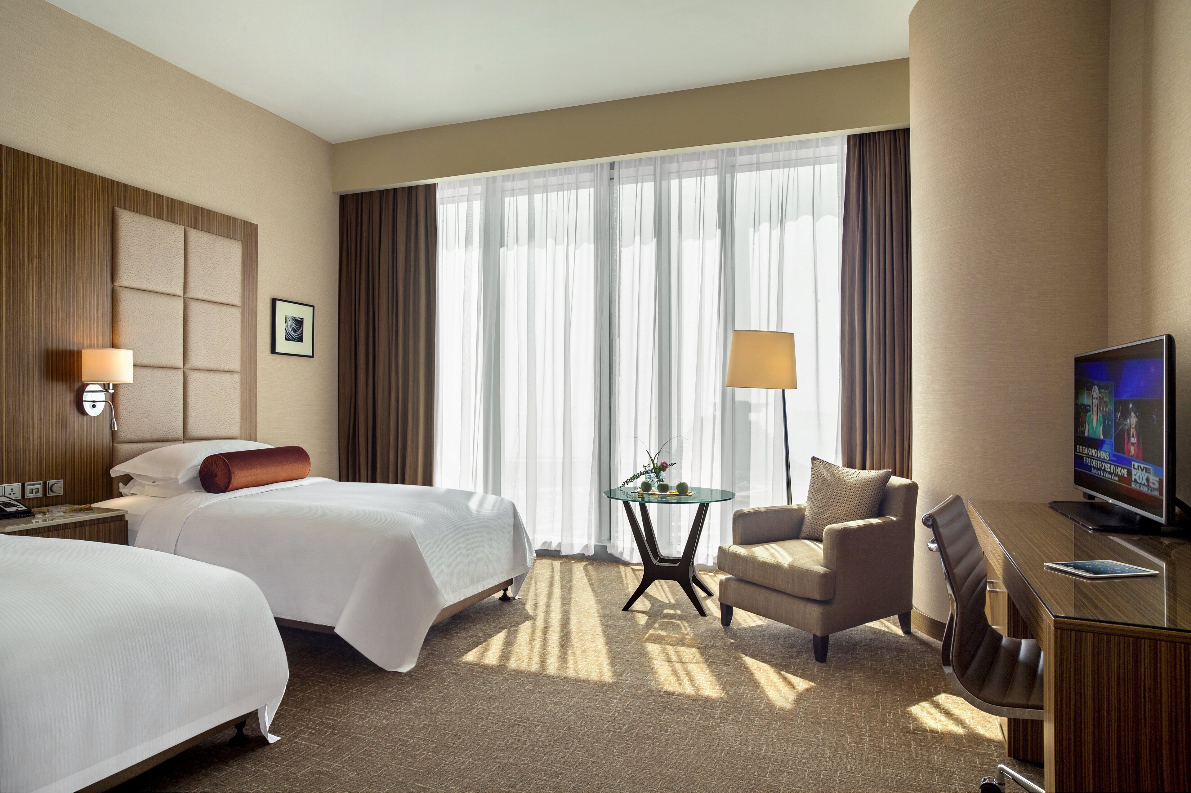 In-room safe, desk, laptop workspace, blackout drapes