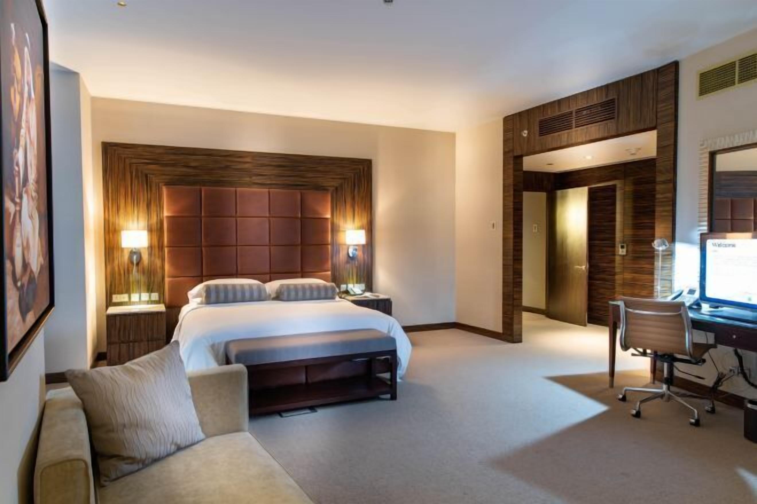 In-room safe, desk, laptop workspace, blackout drapes
