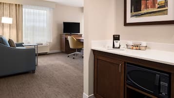 42-inch flat-screen TV with cable channels, TV