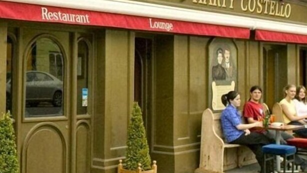 A seafood restaurant named HARTY COSTELLO with outdoor seating and a lounge area. - Harty Costello Townhouse (Ballybunion)