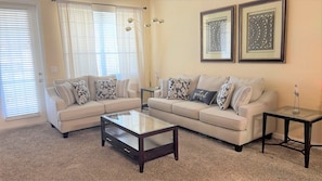Comfort Condo, 3 Bedrooms | Living area | Flat-screen TV, DVD player, table tennis - Universal Studio's Area Apt by CozyKey (Orlando)