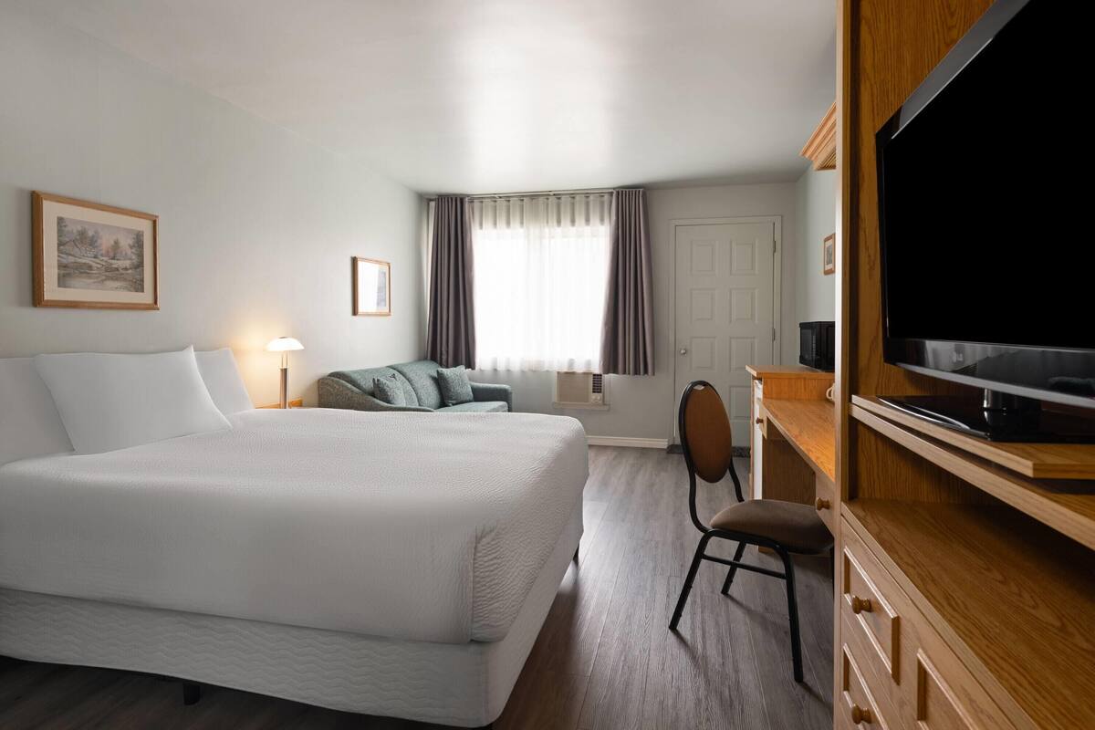 Chambre, 1 grand lit, accessible aux personnes à mobilité réduite (Mobility, Tub w/Grab Bars) | Bureau, rideaux occultants, fer et planche à repasser