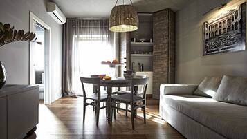 Superior Suite, 1 Bedroom, City View | Private kitchen | Fridge, microwave, stovetop, coffee/tea maker