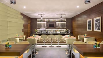 Breakfast, lunch, dinner served; international cuisine