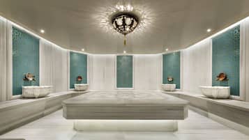 Sauna, steam room, Turkish bath/hammam, body treatments, aromatherapy