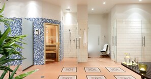 Sauna, steam room, body treatments, facials