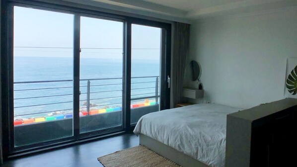 Chambre Double, vue océan | Literie de qualité supérieure, couette en duvet d'oie