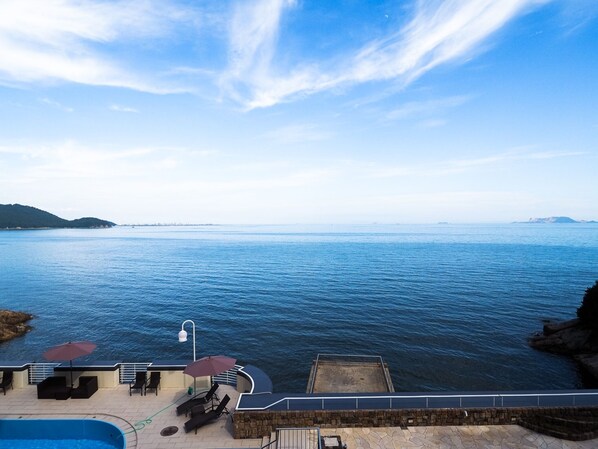 غرفة ديلوكس مزدوجة - للمدخنين - بمنظر للمحيط (Private terrace, open-air bath) | إطلالة الغرفة