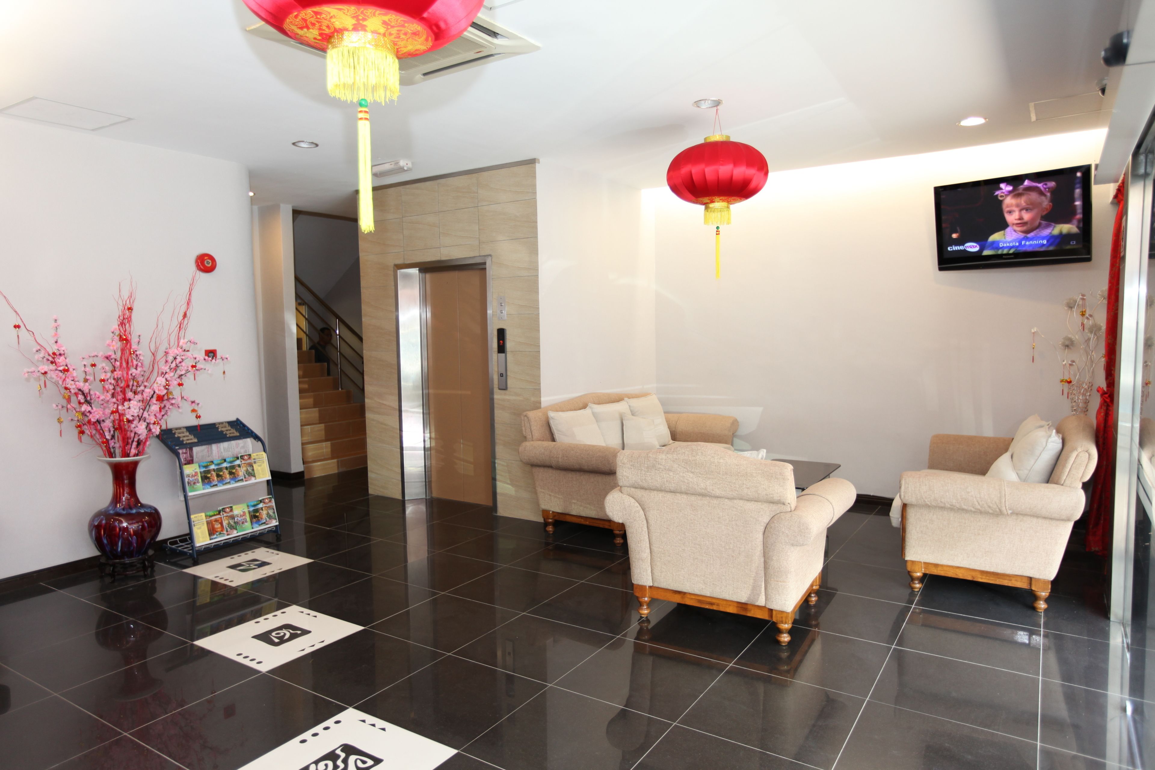 Área de estar no saguão