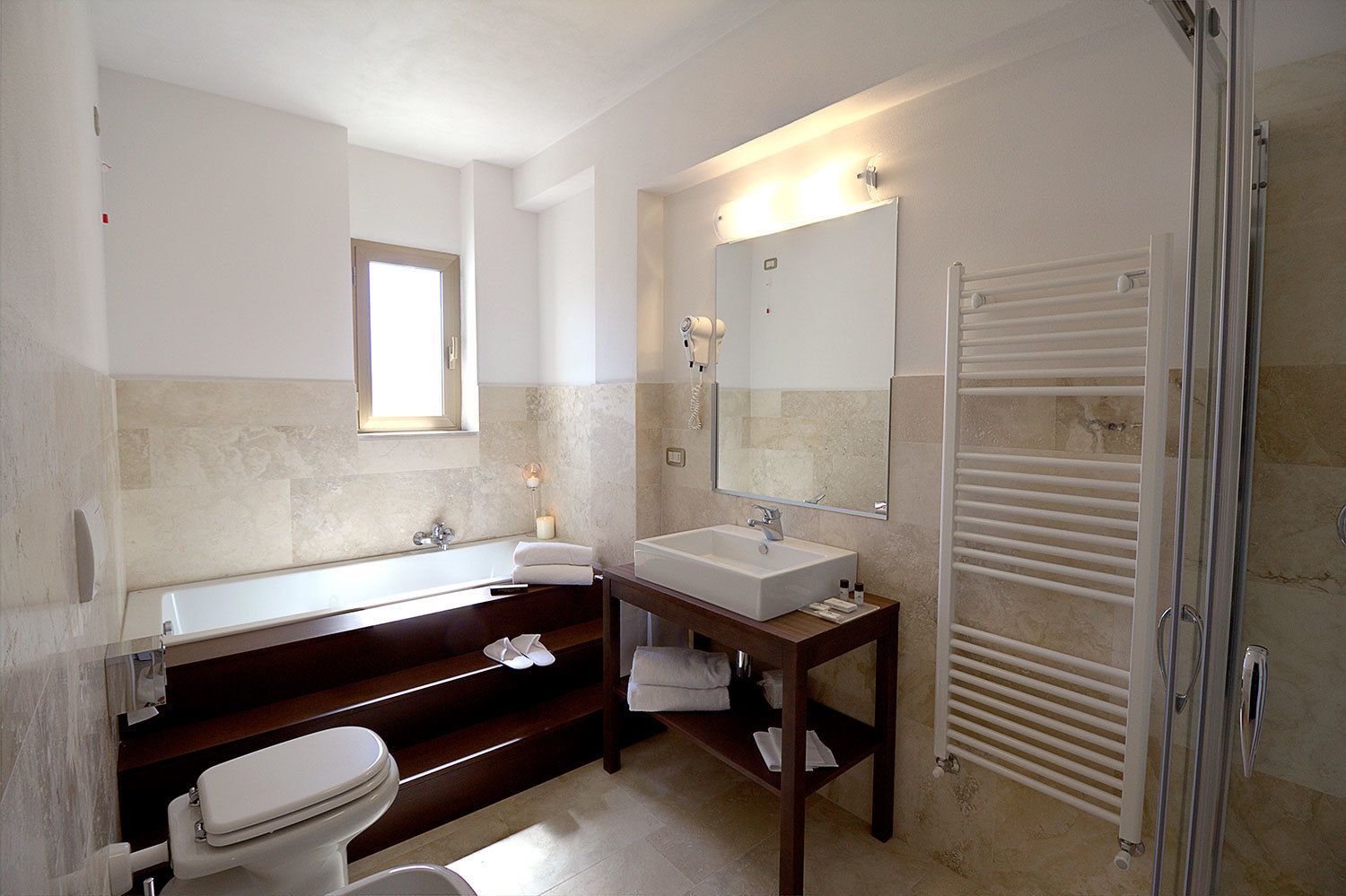 double or twin room | bathroom | jetted bath, rainfall showerhead, free toiletries, hair dryer