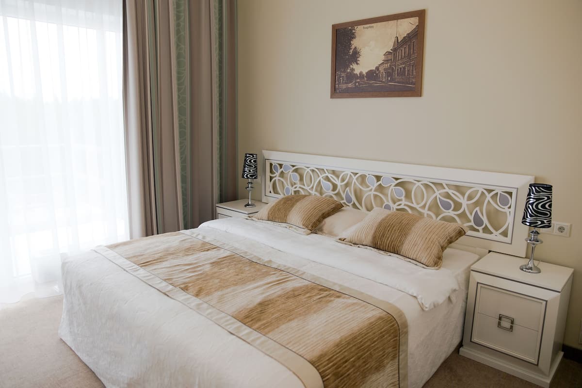 Standaard kamer, 1 twee- of 2 eenpersoonsbedden | Een kluis op de kamer, een bureau, een strijkplank/strijkijzer