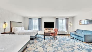 Studio, 2 Queen Beds, Non Smoking, Refrigerator & Microwave (Wet Bar) | Minibar, desk, iron/ironing board, free cribs/infant beds