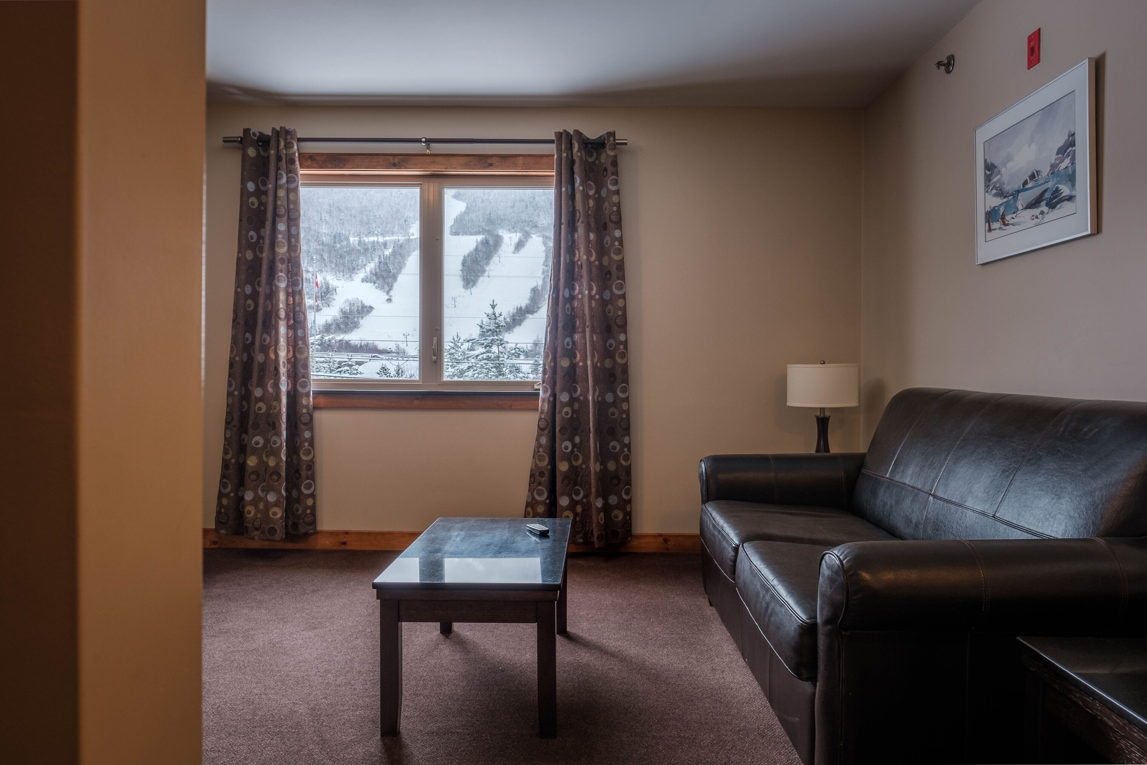 mountain view inn suite | living area | flat-screen tv