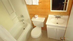 Combined shower/tub, towels - The Dreamland Motel (Moose Jaw)