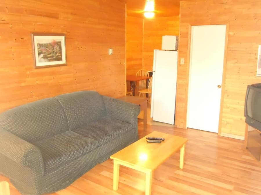 Flat-screen TV, DVD player