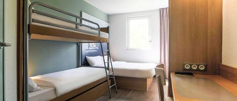 Chambre Quadruple, non-fumeurs | Literie de qualité supérieure, bureau, chambres insonorisées