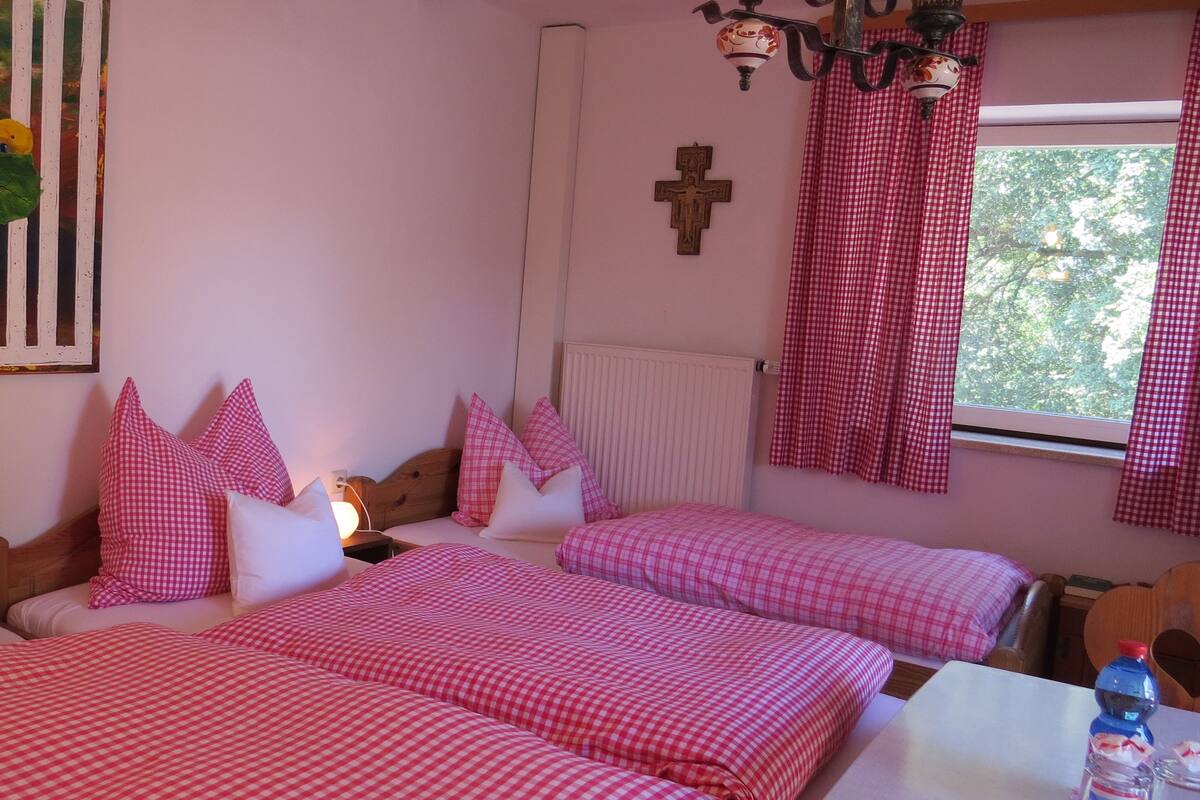 Traditional-Dreibettzimmer, Balkon | Hochwertige Bettwaren, Schreibtisch, Zustellbetten, kostenloses WLAN