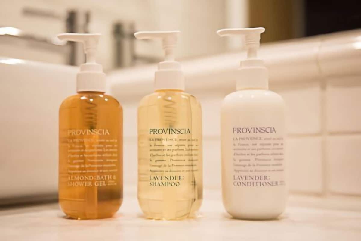 Tina con regadera, amenidades de baño gratuitas, secadora de cabello