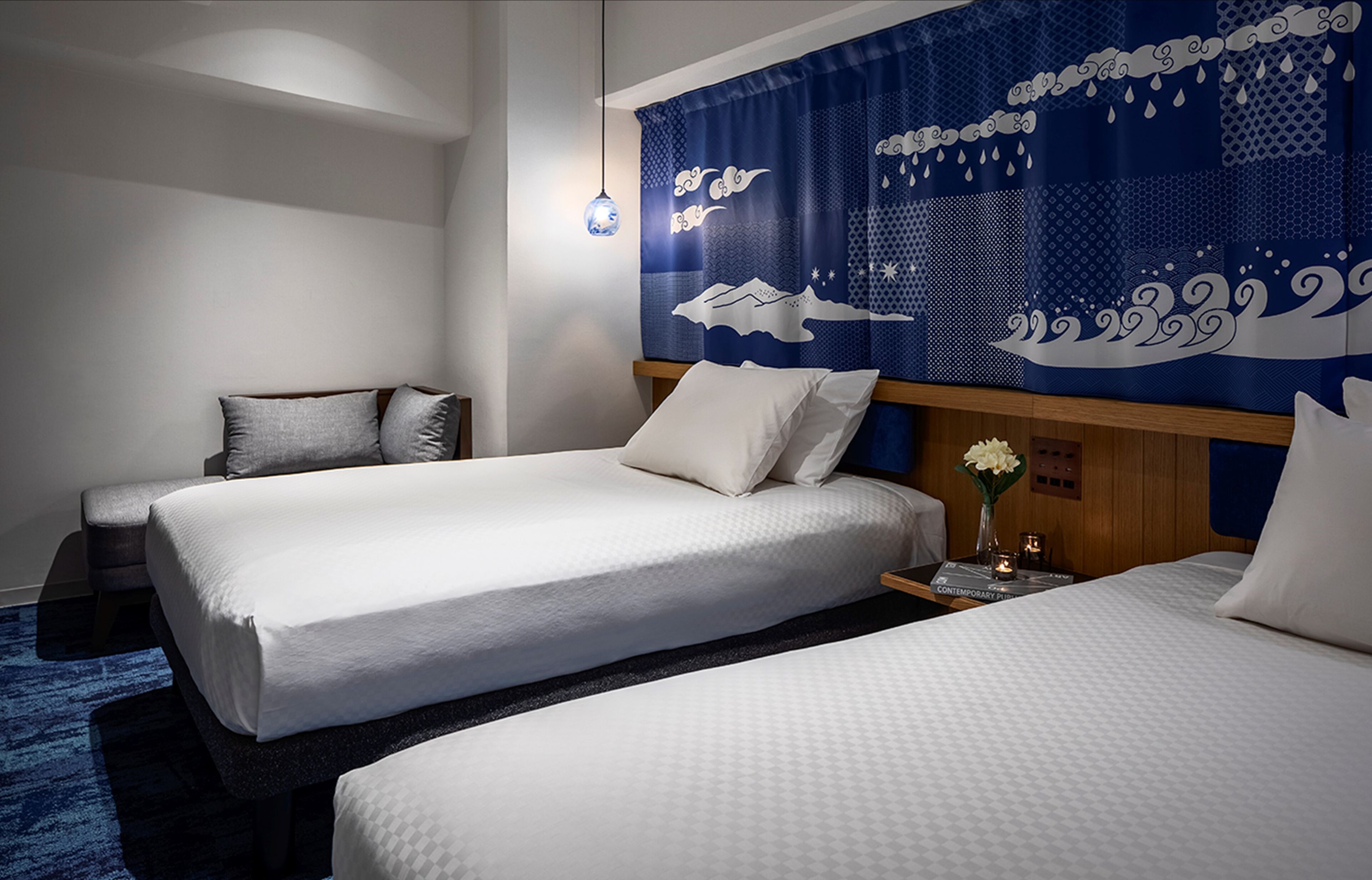 okinawan modern twin, non smoking | 1 bedroom, down duvets, blackout curtains, iron/ironing board