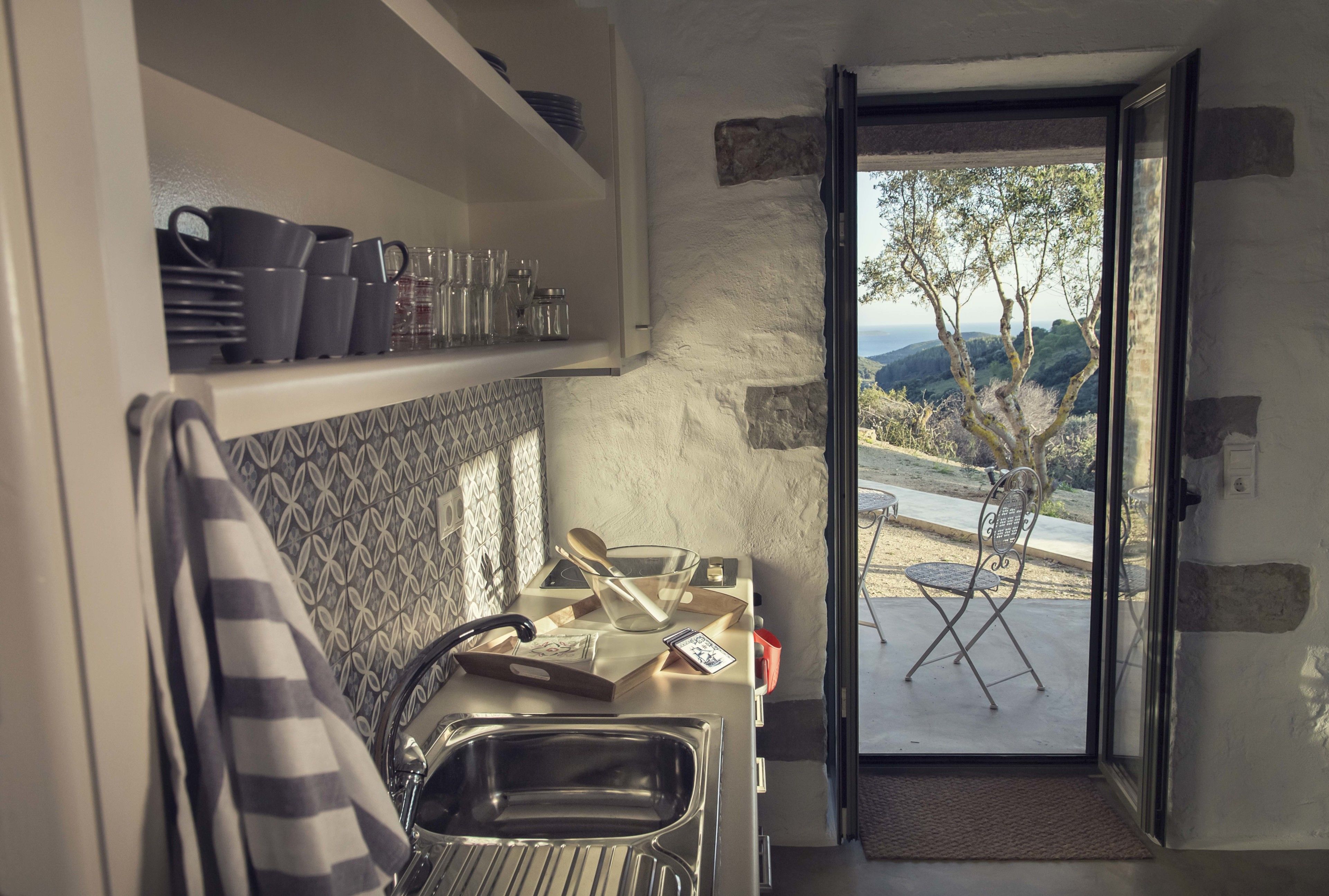 Villa, Sea View | Private kitchen | Full-sized fridge, stovetop, coffee/tea maker, electric kettle