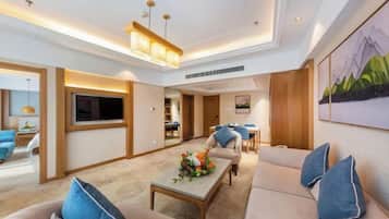 Minibar, in-room safe, cots/infant beds, alarm clocks