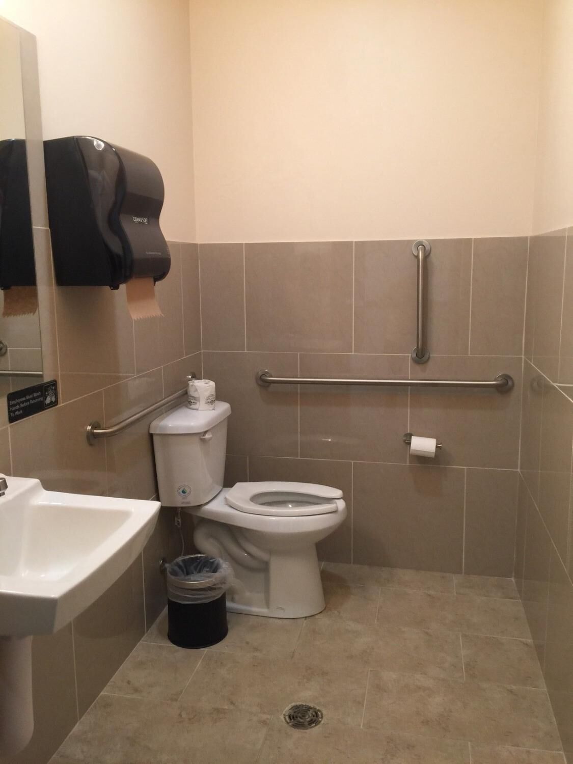 combined shower/bathtub, free toiletries, hair dryer, towels