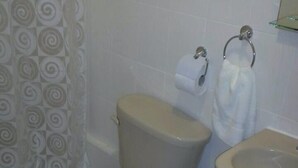 Habitación doble | Baño | Regadera y toallas