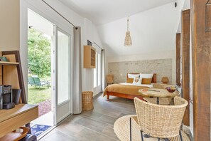 Cottage "La Rivière" | Literie de qualité supérieure, matelas mémoire de forme, minibar