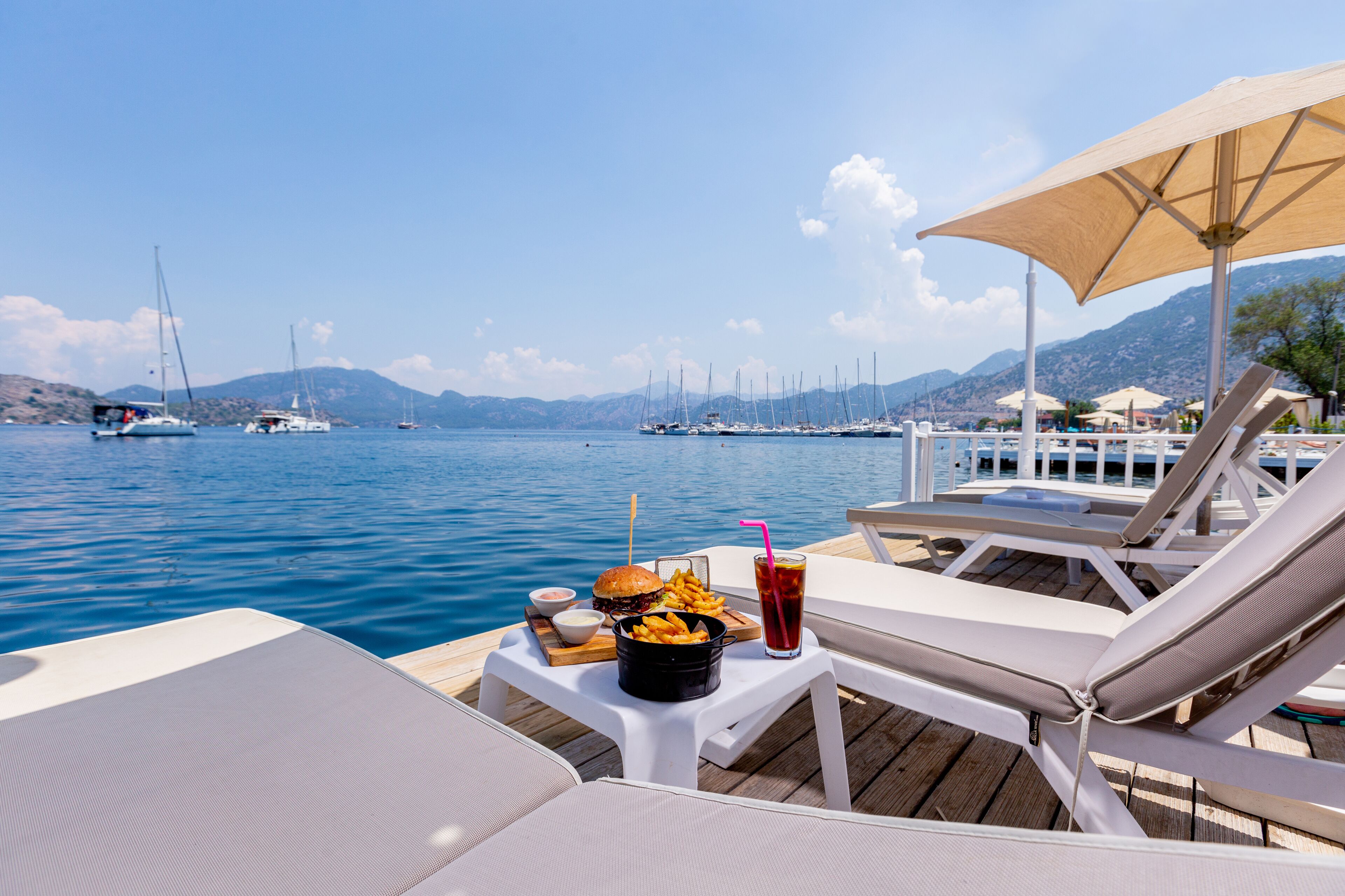 private beach nearby, sun-loungers, beach umbrellas, 2 beach bars