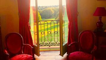 Grand tweepersoonskamer, 1 kingsize bed, bad, uitzicht op park | Uitzicht vanuit de kamer