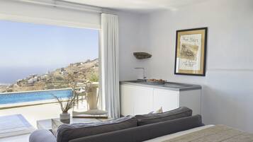 Cave Experience, Private Pool, Sea View | 2 多间卧室、高档床上用品、加厚床垫、客房内保险箱