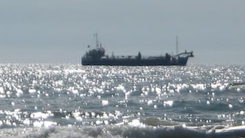 On the beach, white sand