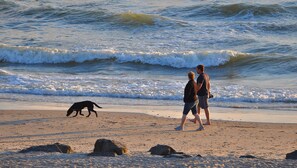 On the beach, white sand