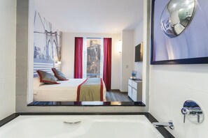 In-room safe, desk, iron/ironing board, free cribs/infant beds