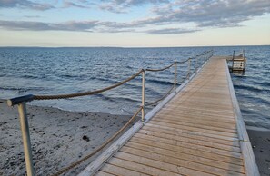 Private beach nearby, white sand