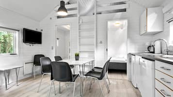 Comfort Cabin, 2 Bedrooms, Private Bathroom (Linen Excluded) | Private kitchen | Fridge, coffee/tea maker, highchair