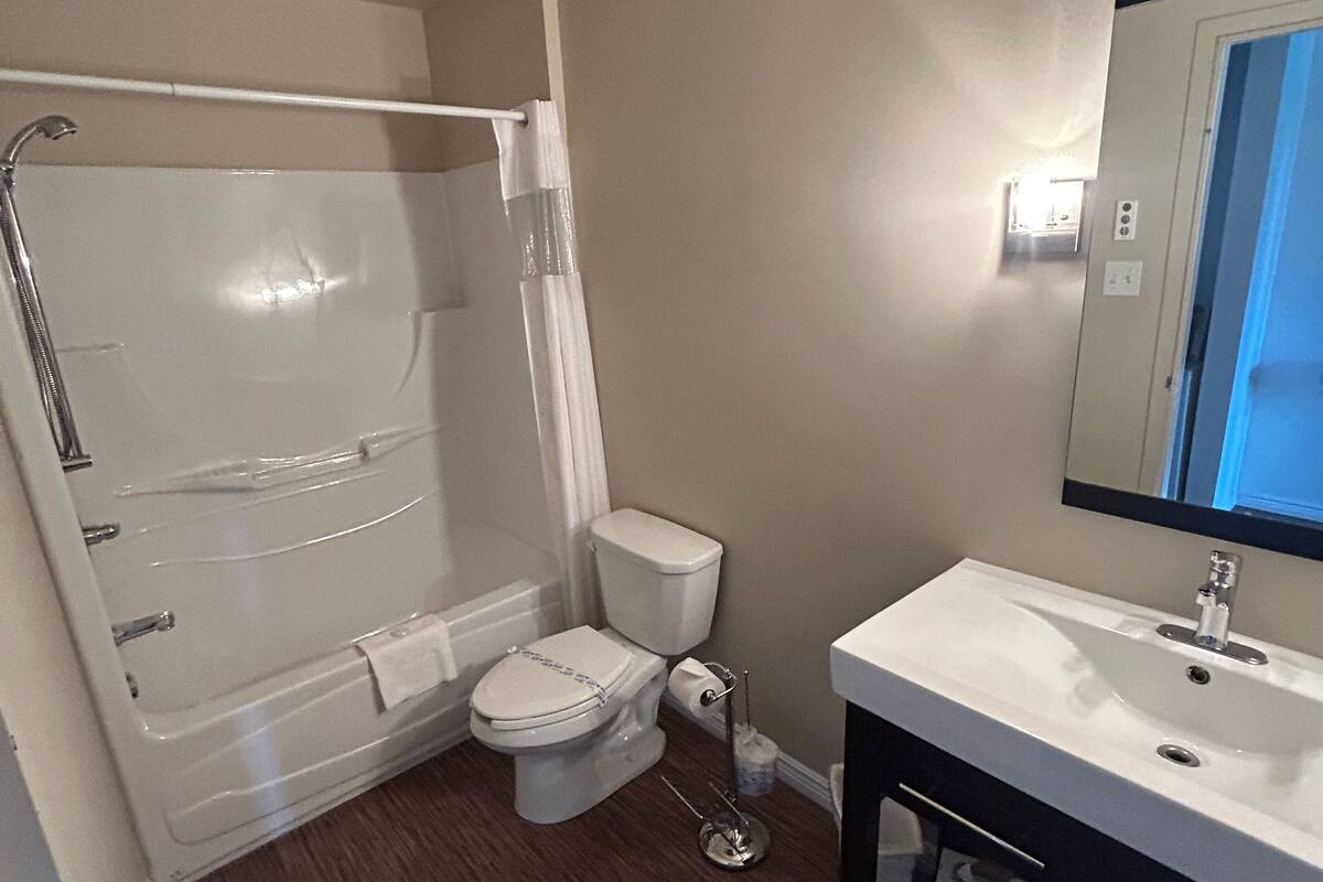 free toiletries, hair dryer, towels