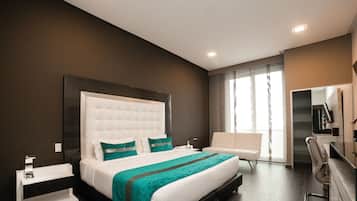 Premium bedding, down duvets, memory-foam beds, in-room safe